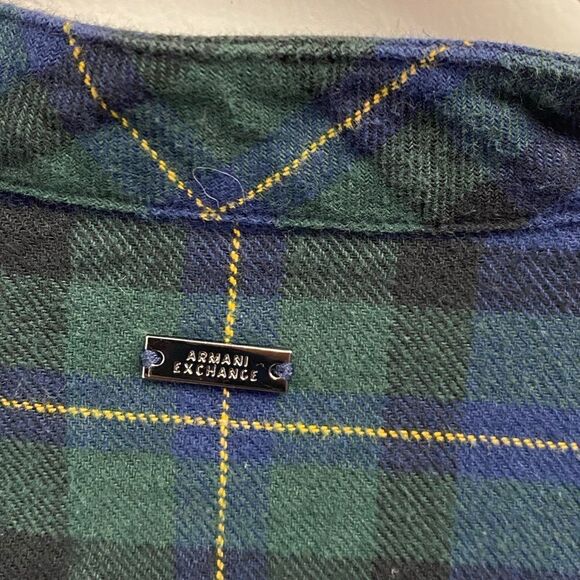 Armani Exchange Plaid Button Up Flannel Shirt Sz XS - Picture 4 of 5